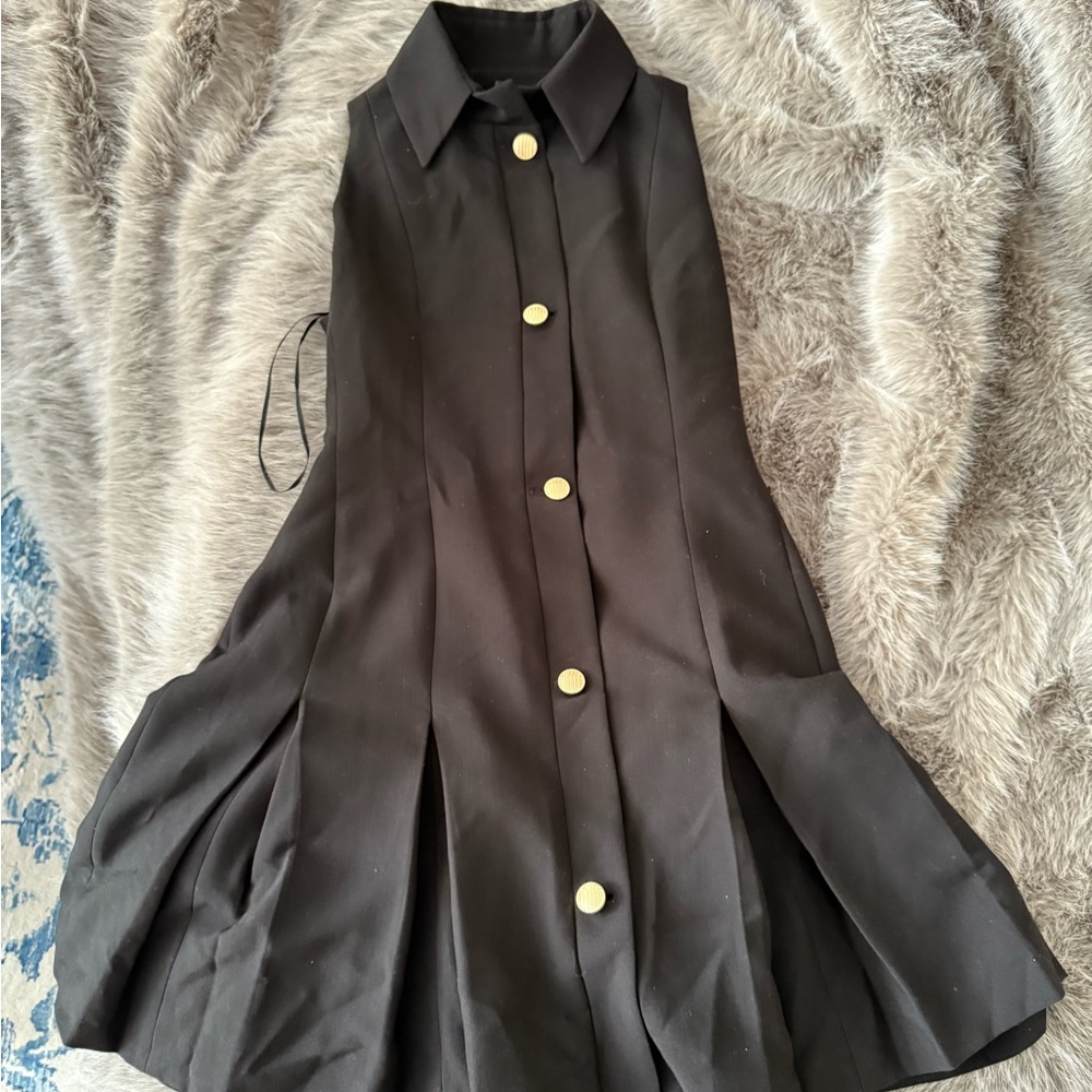 Anthropologie Maeve Black Button-Down Mini Dress